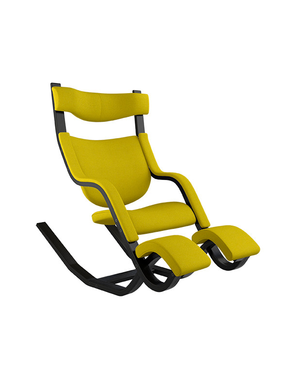 Gravity Balans Lænestol, sort ask fra Variér (Hallingdal, Mustard yellow HAL457)