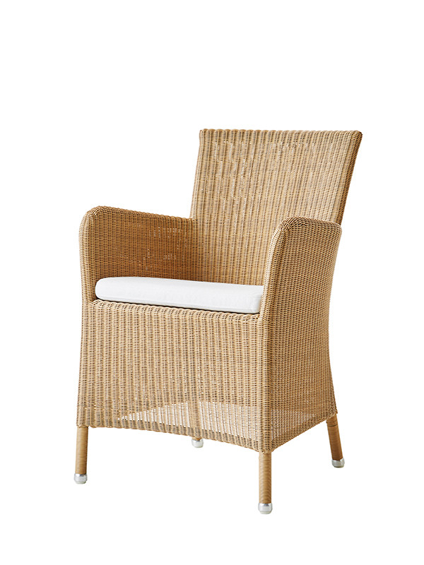 Hampsted havestol fra Cane-line (Natural, Hvid, Cane-line Natte hynde)