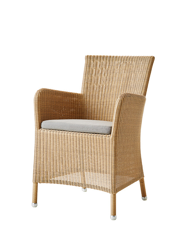 Hampsted havestol fra Cane-line (Natural, Taupe sædehynde)