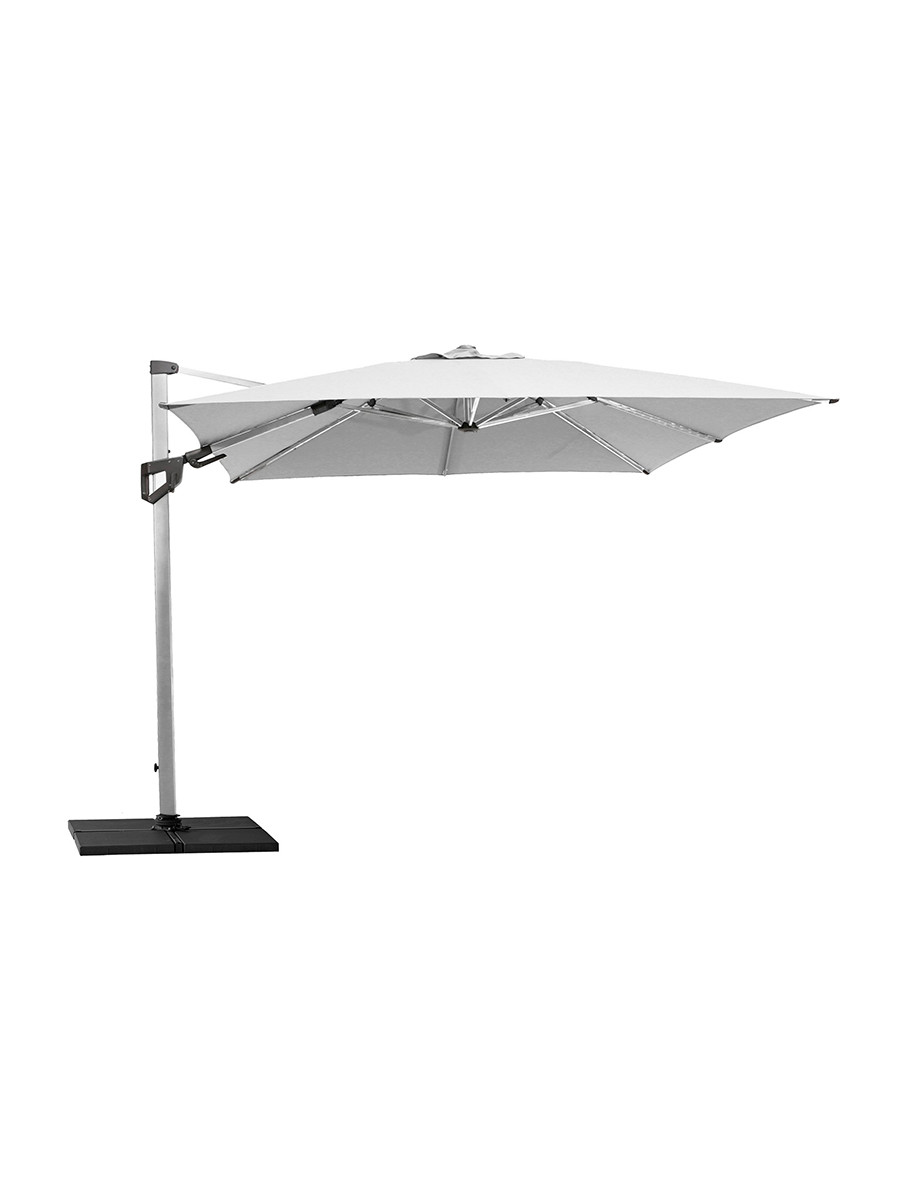 Hyde Luxe Parasol 3×3 m. med tilt inkl. fod fra Cane-line (Dusty white)