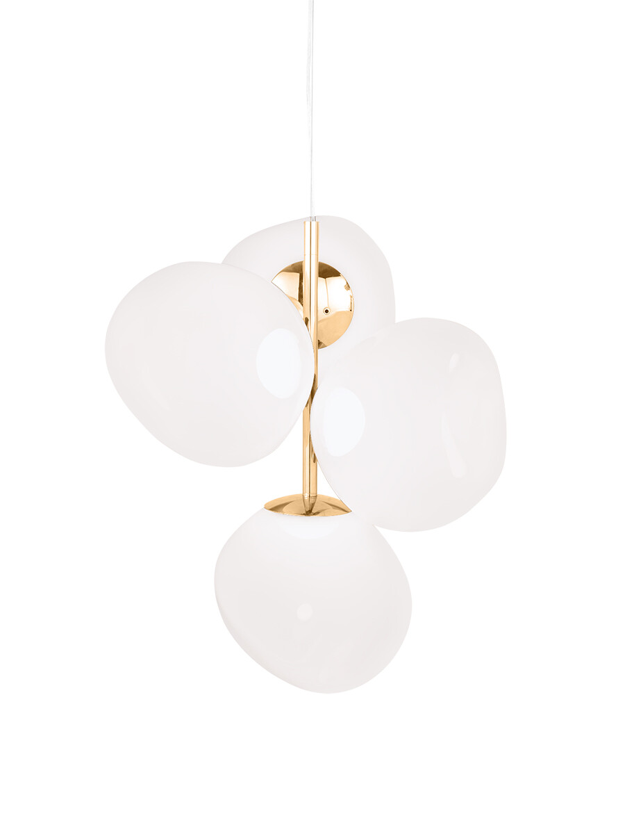 Melt Chandelier Mini fra Tom Dixon (Opal / Gold)