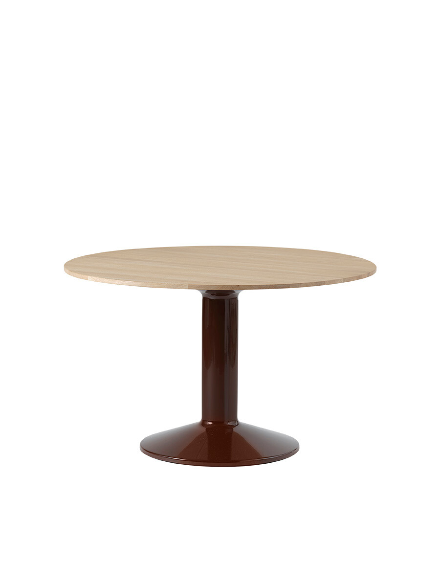 Billede af Midst Table Ø 120 cm, oiled oak fra Muuto (Oiled Oak / Dark red)