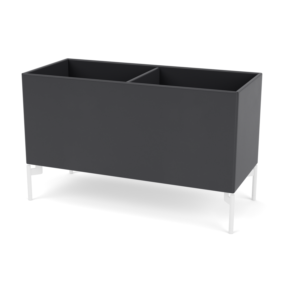 Plantekasse B69,6 cm fra Montana (Dybde: 30 cm, Anthracite, Inkl. ben – snow)