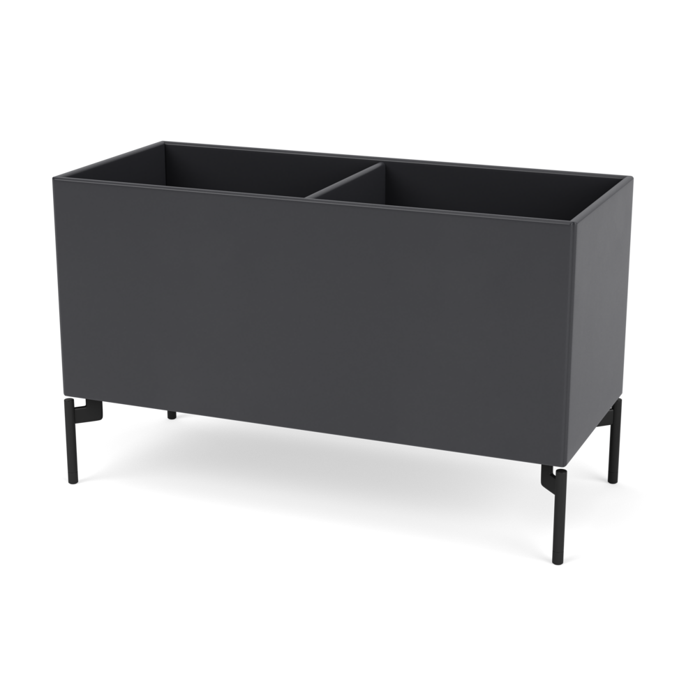 Plantekasse B69,6 cm fra Montana (Dybde: 30 cm, Anthracite, Inkl. ben – black)