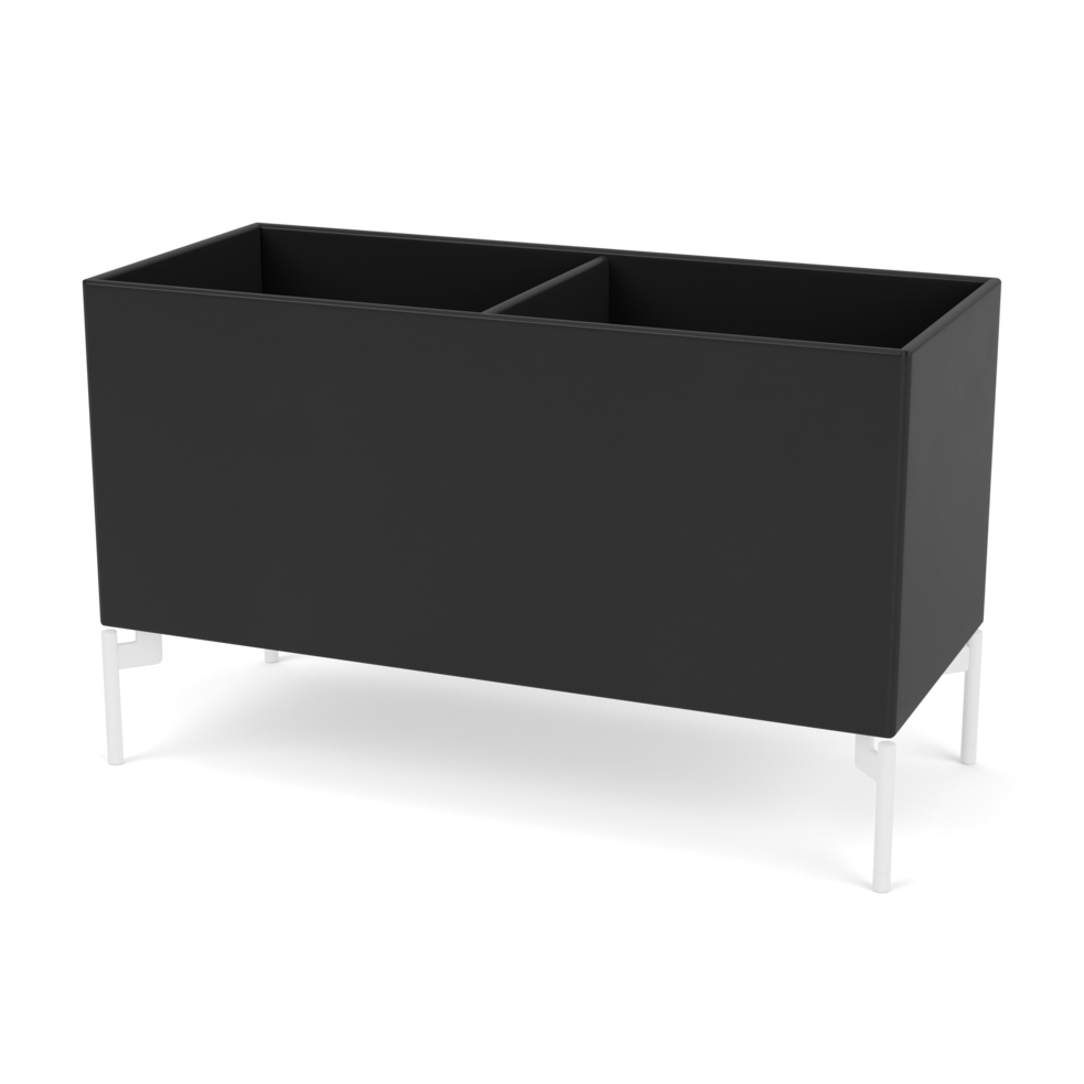 Plantekasse B69,6 cm fra Montana (Dybde: 30 cm, Black, Inkl. ben – snow)