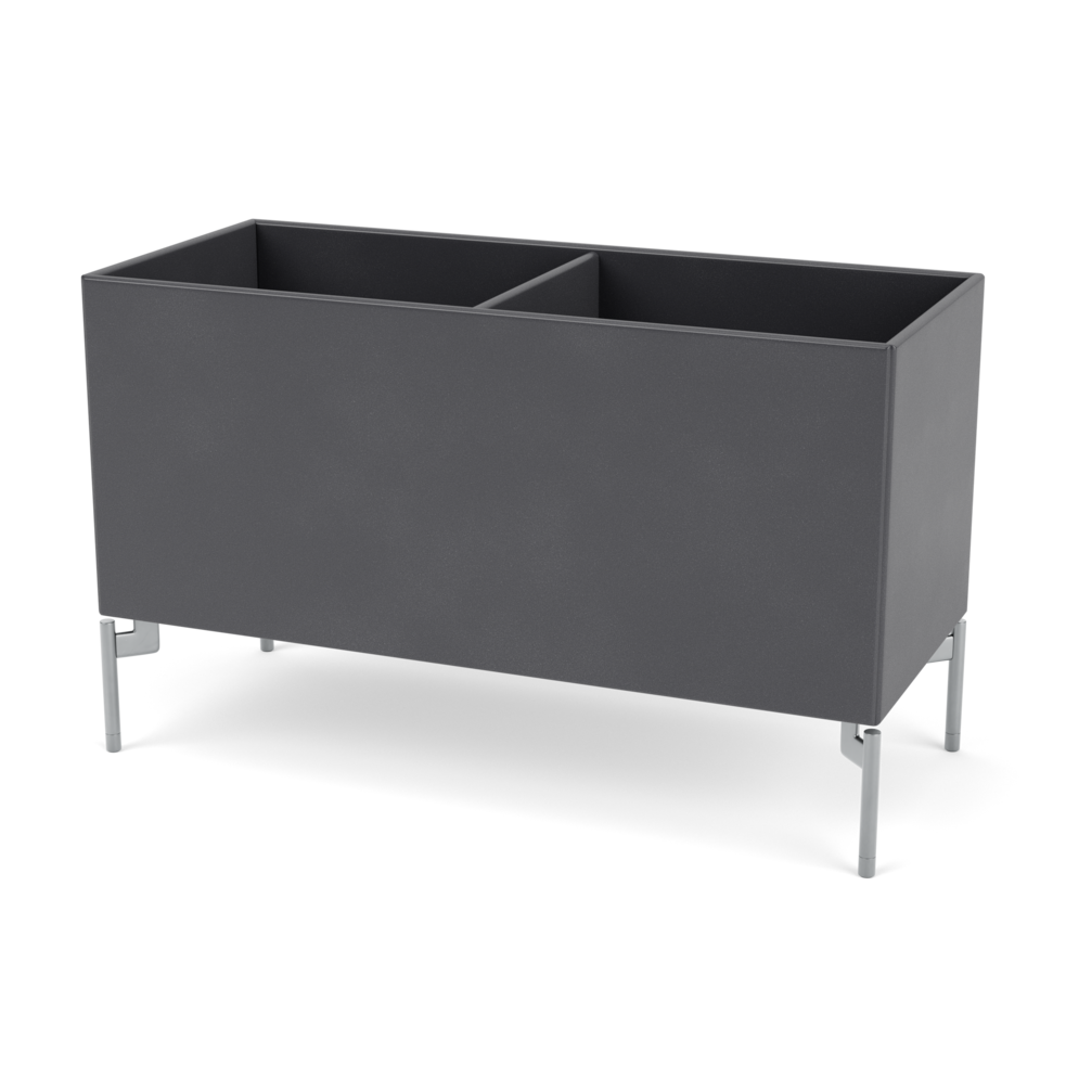 Plantekasse B69,6 cm fra Montana (Dybde: 30 cm, Coal, Inkl. ben – krom)