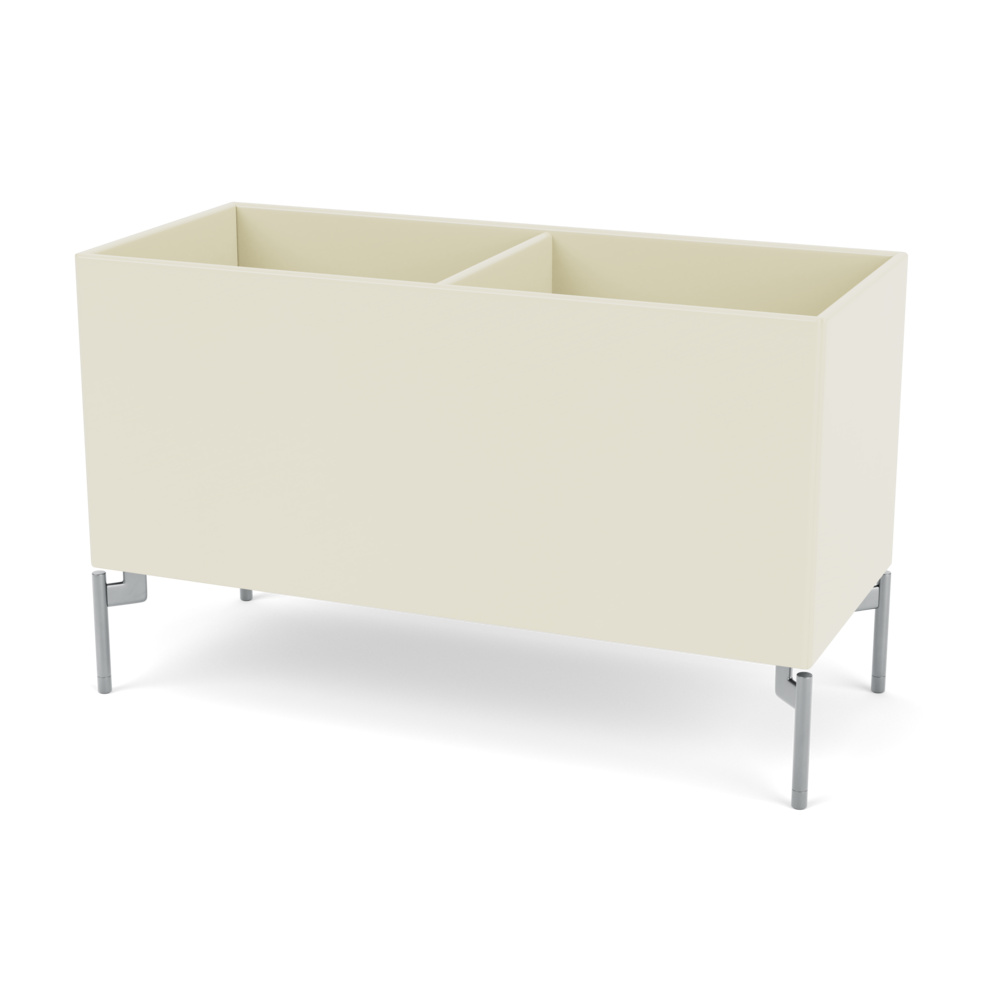 Plantekasse B69,6 cm fra Montana (Dybde: 30 cm, Vanilla, Inkl. ben – krom)