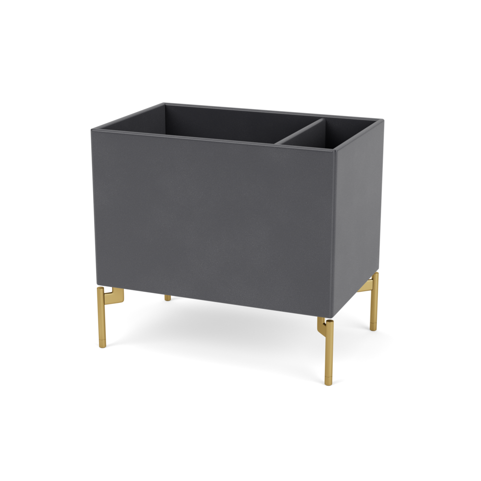 Plantekasse B46,8 cm fra Montana (Dybde: 30 cm, Coal, Inkl. ben – messing)