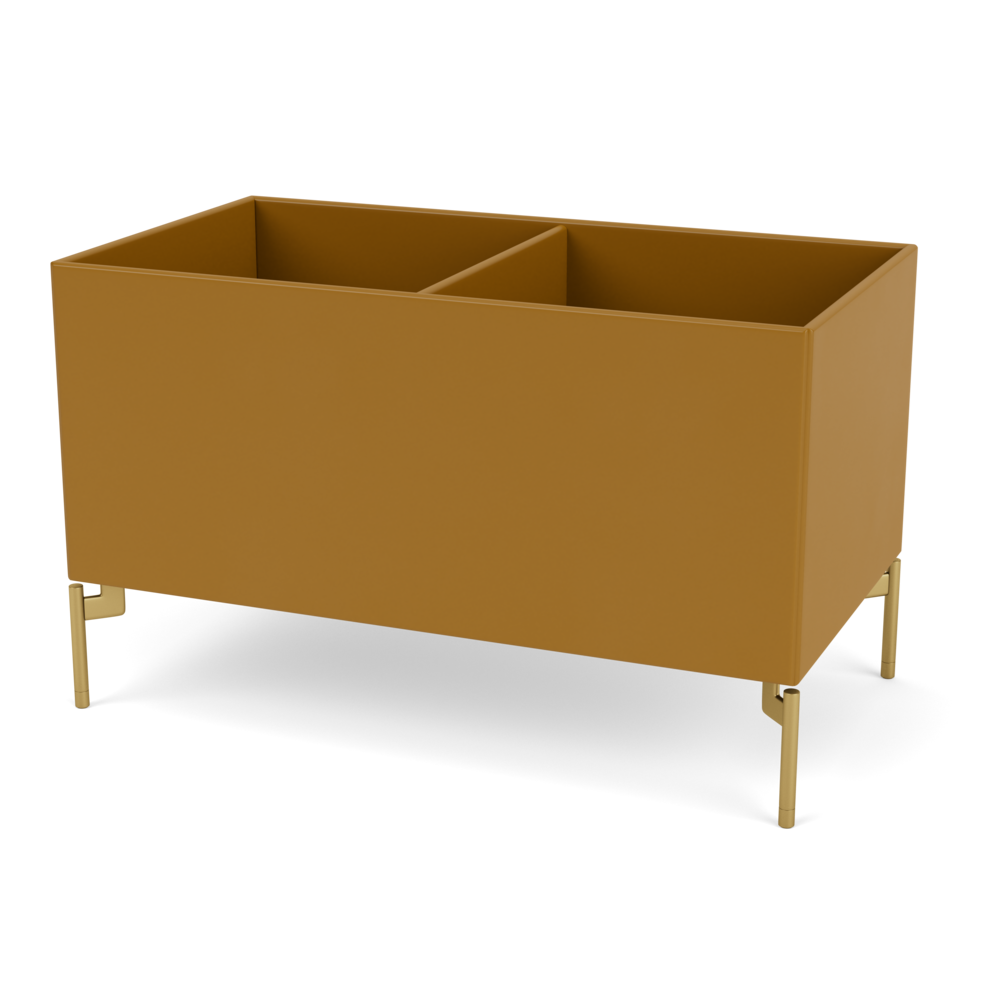 Plantekasse B69,6 cm fra Montana (Dybde: 38 cm, Amber, Inkl. ben – messing)