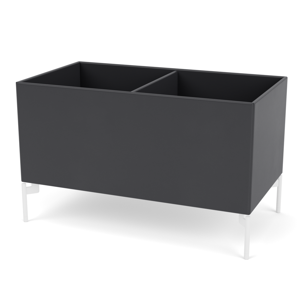 Plantekasse B69,6 cm fra Montana (Dybde: 38 cm, Anthracite, Inkl. ben – snow)