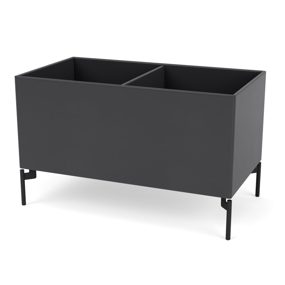 Plantekasse B69,6 cm fra Montana (Dybde: 38 cm, Anthracite, Inkl. ben – black)