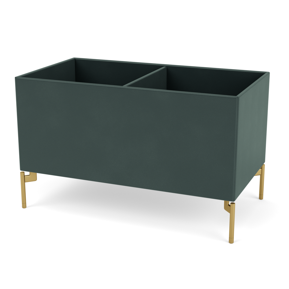 Plantekasse B69,6 cm fra Montana (Dybde: 38 cm, Black Jade, Inkl. ben – messing)