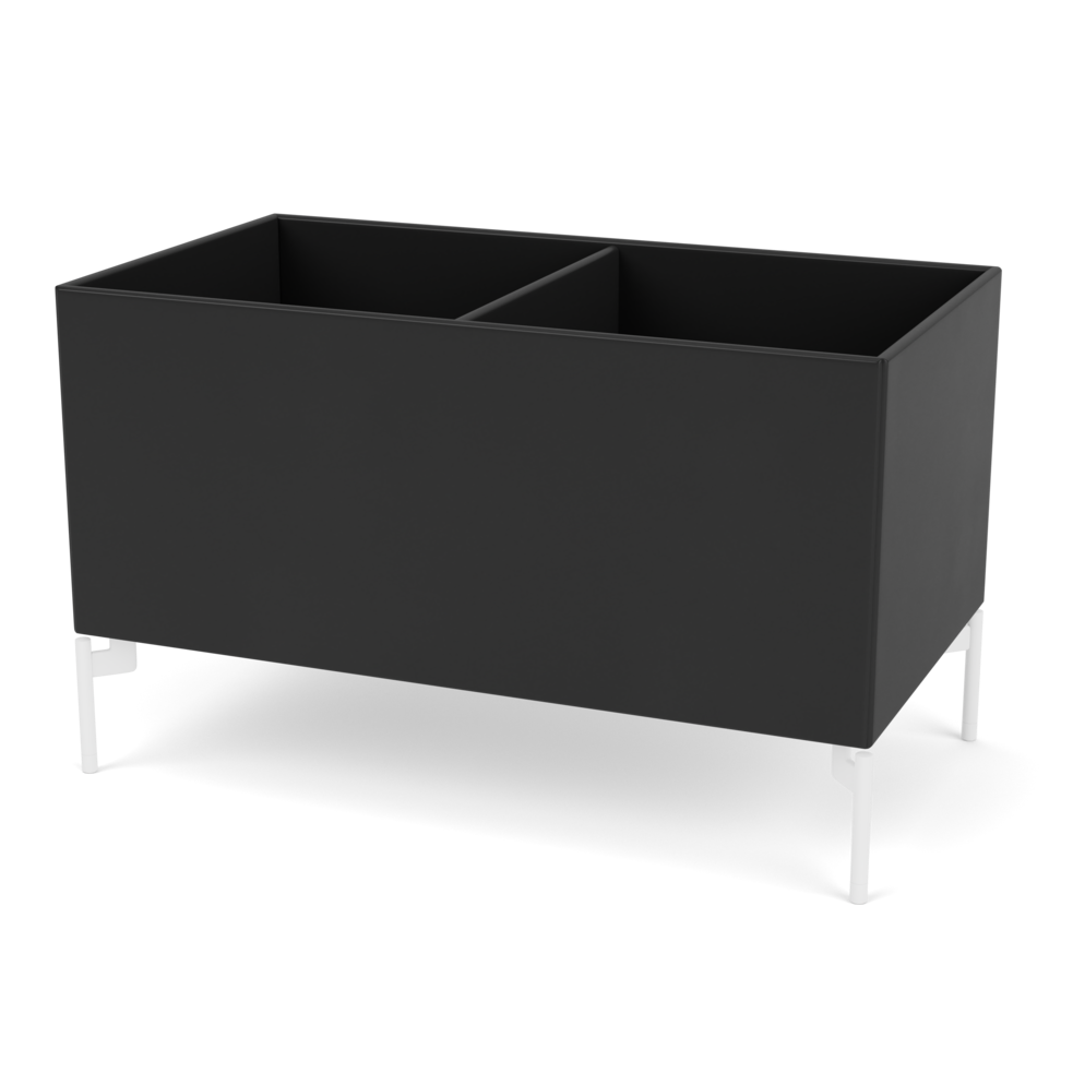 Plantekasse B69,6 cm fra Montana (Dybde: 38 cm, Black, Inkl. ben – snow)