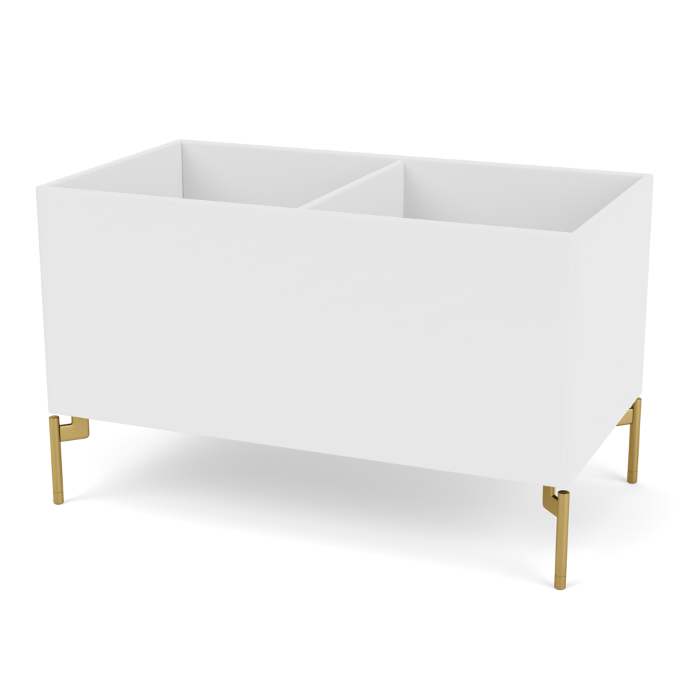 Plantekasse B69,6 cm fra Montana (Dybde: 38 cm, Snow, Inkl. ben – messing)