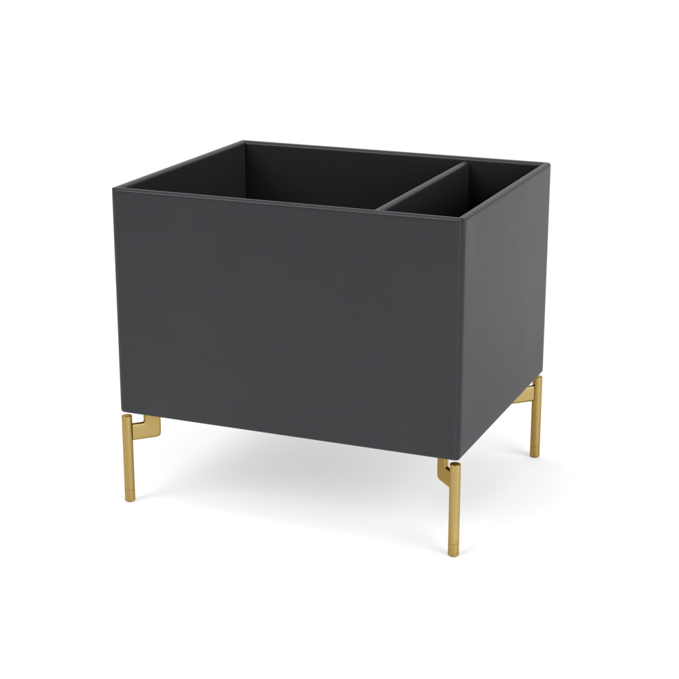 Plantekasse B46,8 cm fra Montana (Dybde: 38 cm, Anthracite, Inkl. ben – messing)