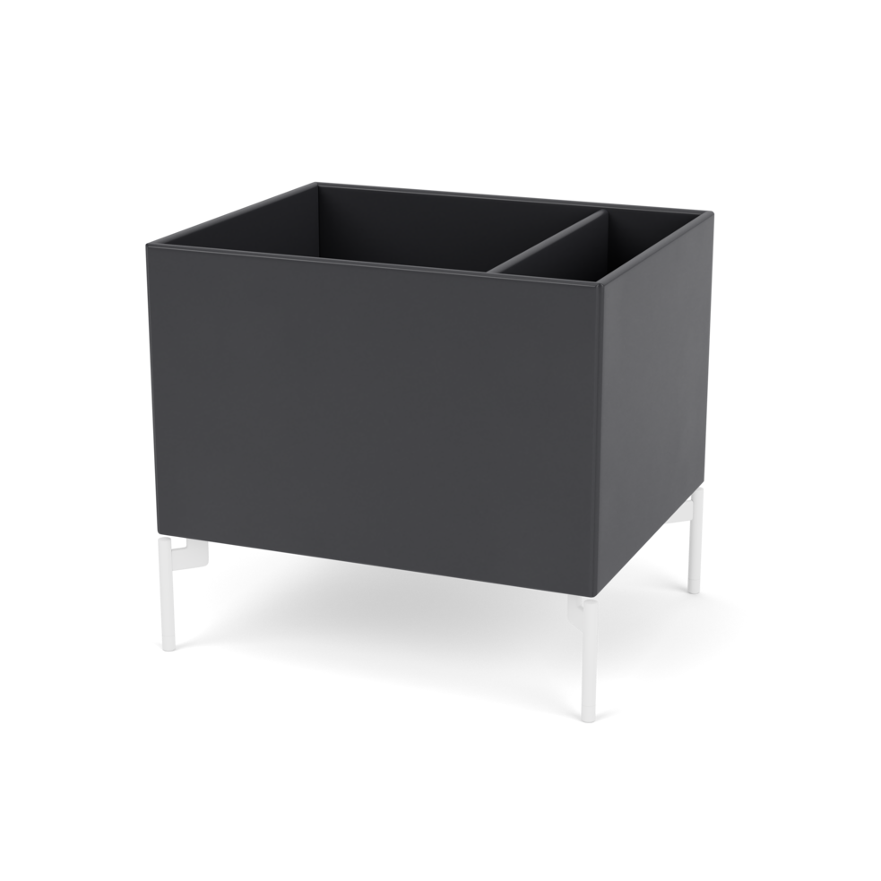 Plantekasse B46,8 cm fra Montana (Dybde: 38 cm, Anthracite, Inkl. ben – snow)