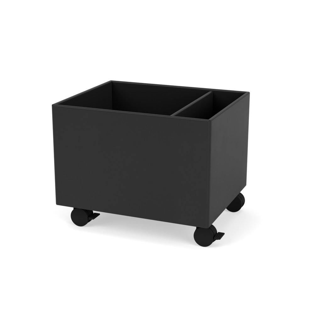 Plantekasse B46,8 cm fra Montana (Dybde: 38 cm, Black, Inkl. hjul)
