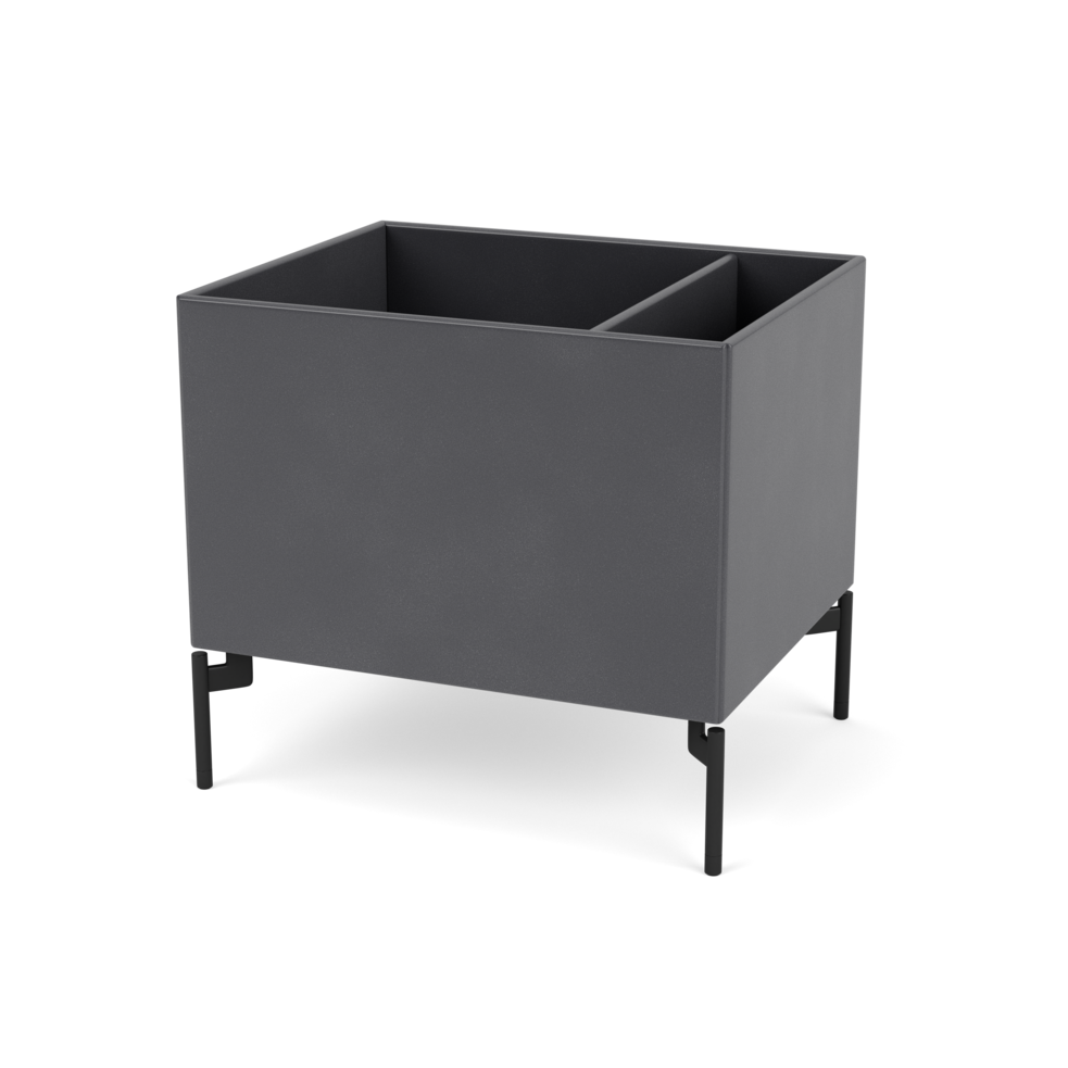 Plantekasse B46,8 cm fra Montana (Dybde: 38 cm, Coal, Inkl. ben – black)