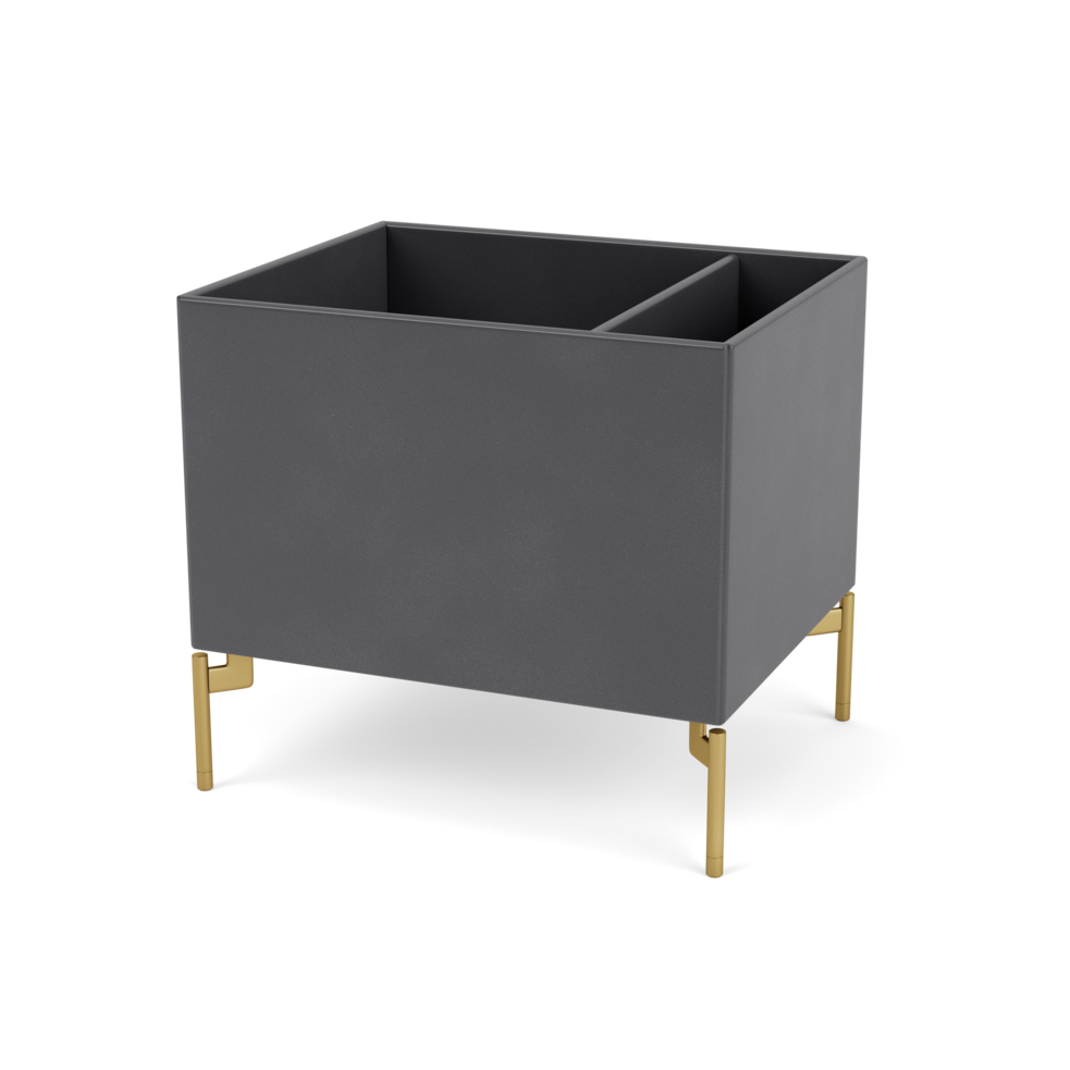 Plantekasse B46,8 cm fra Montana (Dybde: 38 cm, Coal, Inkl. ben – messing)