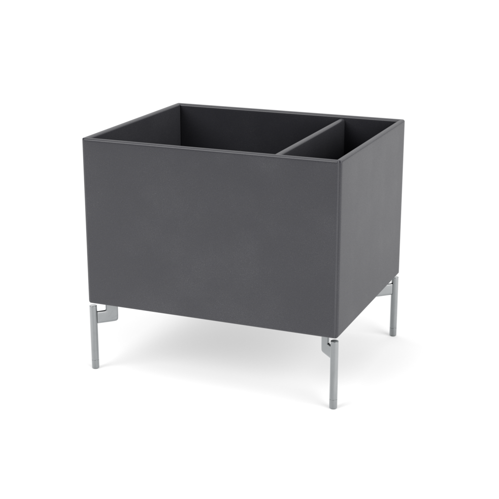 Plantekasse B46,8 cm fra Montana (Dybde: 38 cm, Coal, Inkl. ben – krom)