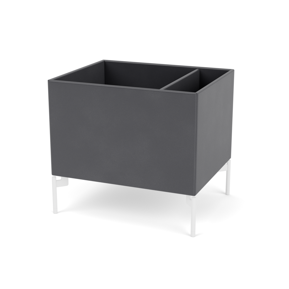 Plantekasse B46,8 cm fra Montana (Dybde: 38 cm, Coal, Inkl. ben – snow)