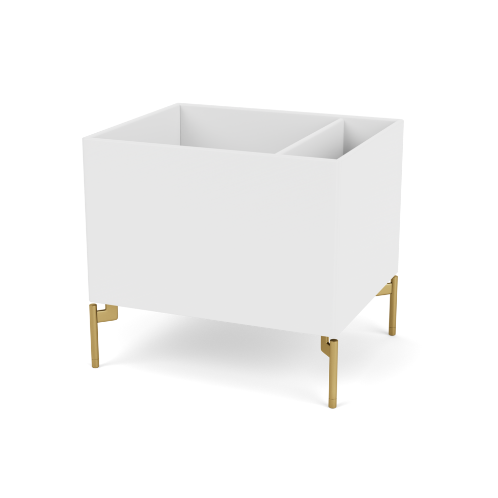 Plantekasse B46,8 cm fra Montana (Dybde: 38 cm, Snow, Inkl. ben – messing)