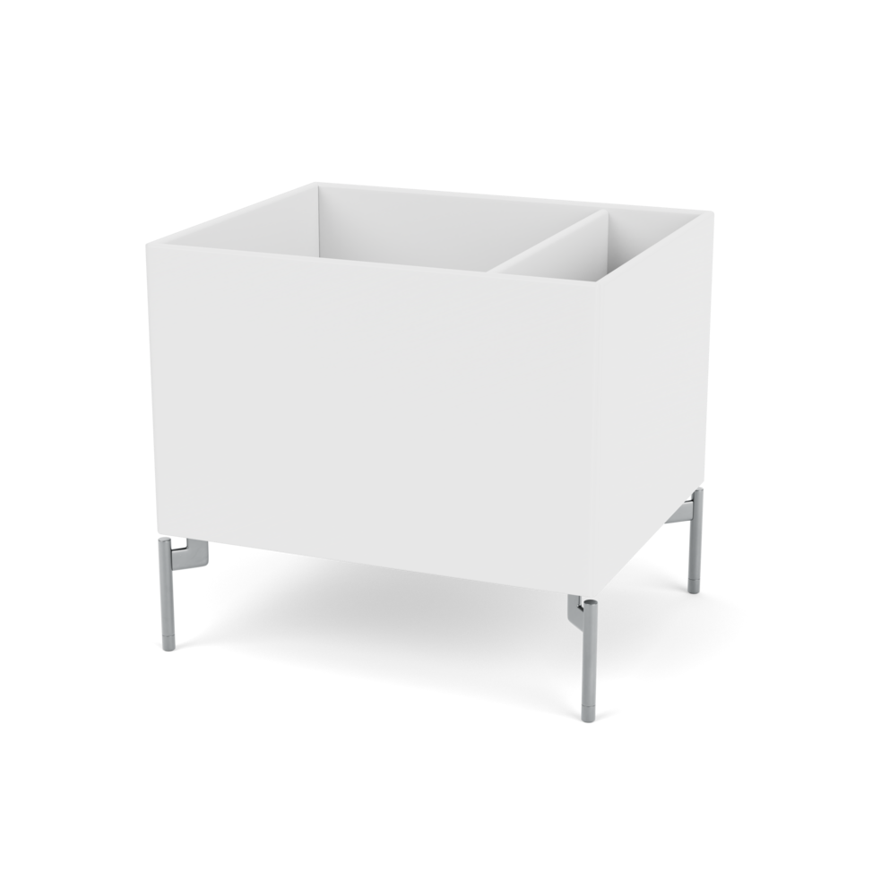 Plantekasse B46,8 cm fra Montana (Dybde: 38 cm, Snow, Inkl. ben – krom)