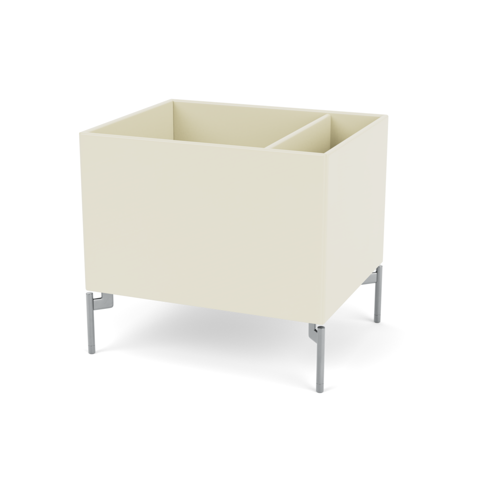 Plantekasse B46,8 cm fra Montana (Dybde: 38 cm, Vanilla, Inkl. ben – krom)