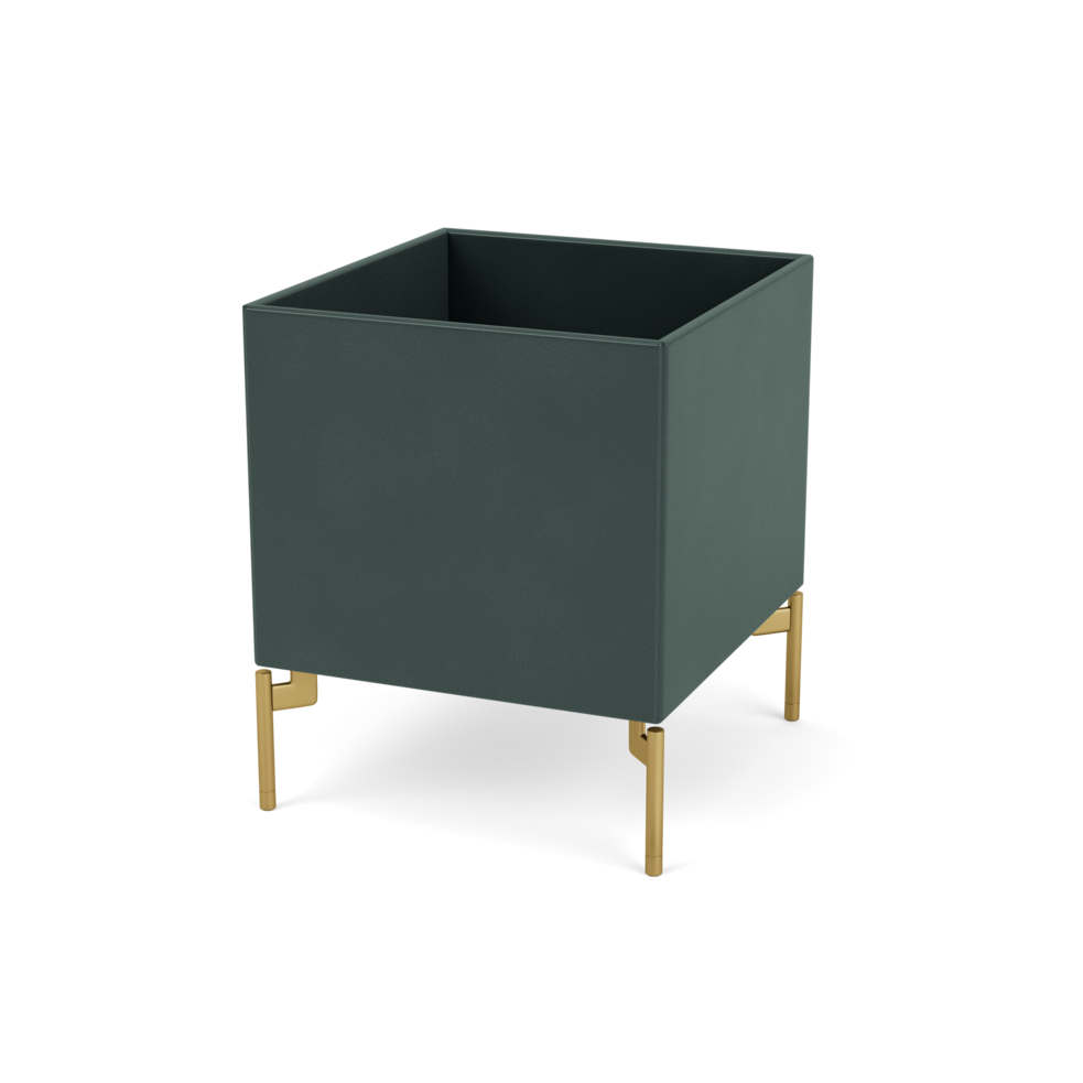 Plantekasse B35,4 cm fra Montana (Dybde: 38 cm, Black Jade, Inkl. ben – messing)