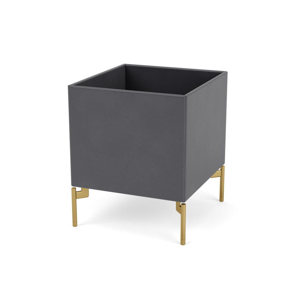 Plantekasse B35,4 cm fra Montana (Dybde: 38 cm, Coal, Inkl. ben – messing)