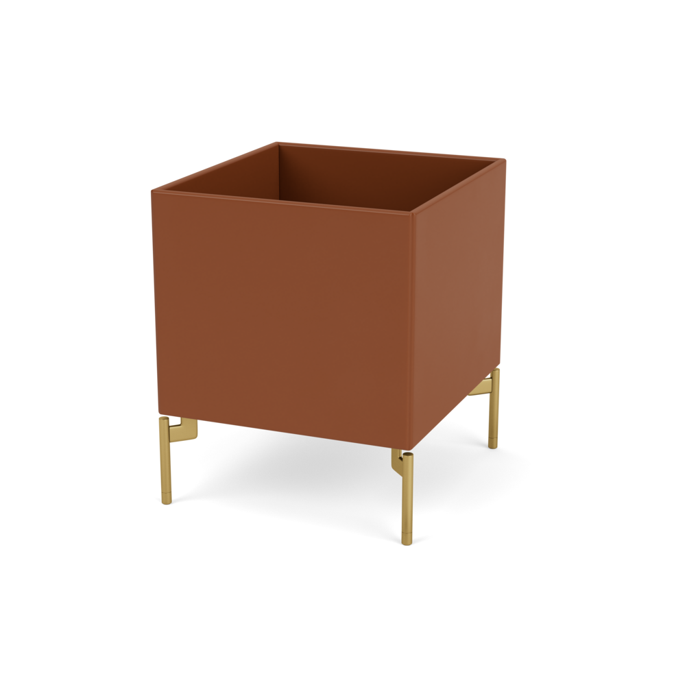 Plantekasse B35,4 cm fra Montana (Dybde: 38 cm, Hazelnut, Inkl. ben – messing)