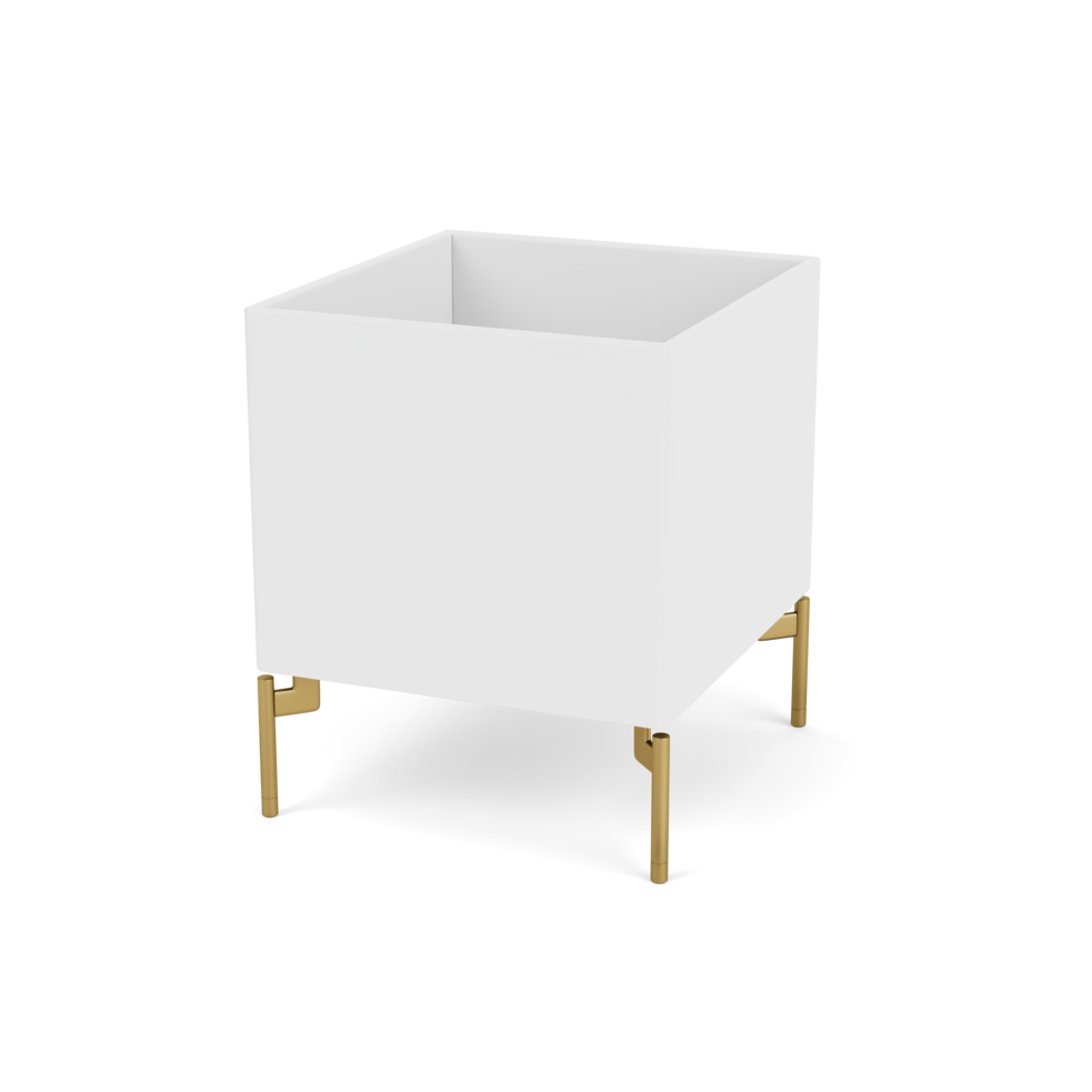 Plantekasse B35,4 cm fra Montana (Dybde: 38 cm, Snow, Inkl. ben – messing)