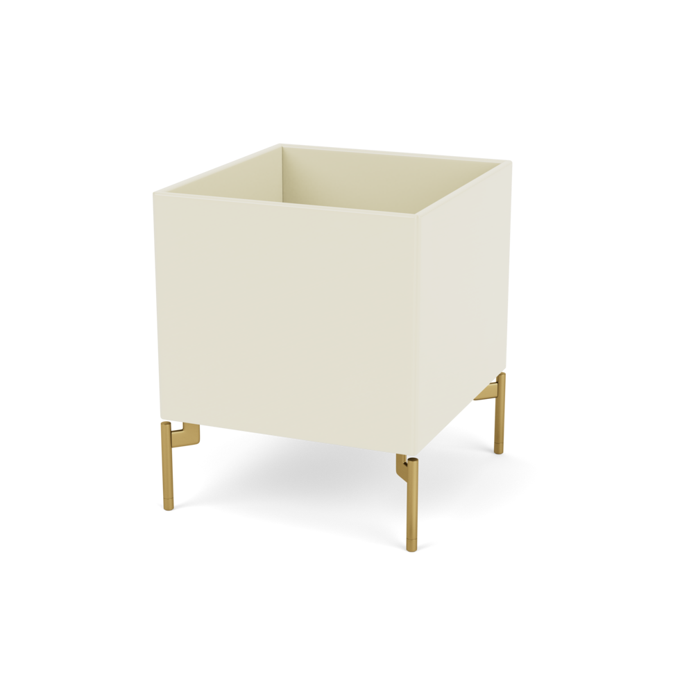 Plantekasse B35,4 cm fra Montana (Dybde: 38 cm, Vanilla, Inkl. ben – messing)