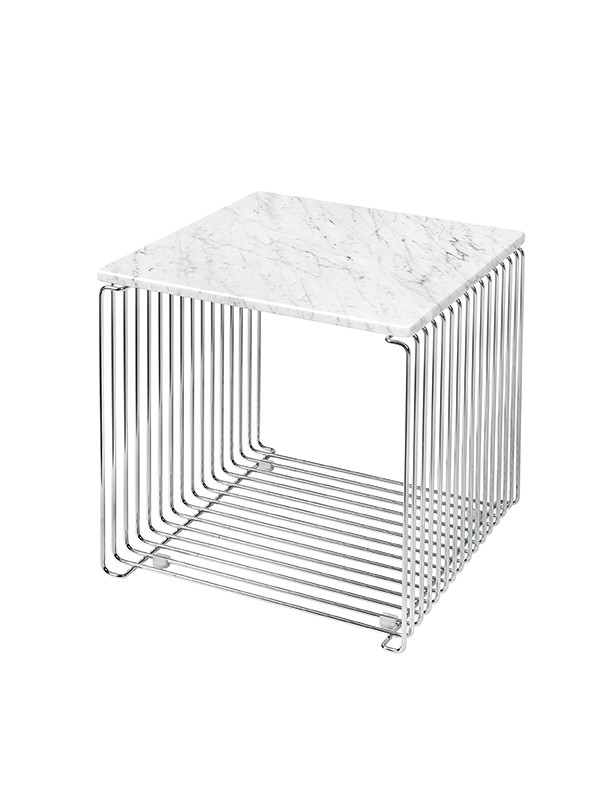 Topplade til Panton Wire fra Montana (Enkel: 34,8 x 34,8 cm, Hvid marmor)