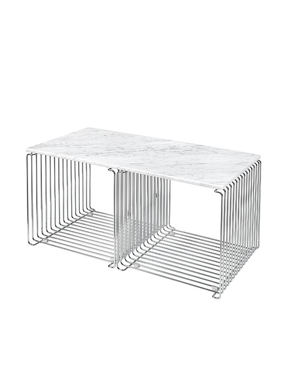 Topplade til Panton Wire fra Montana (Dobbelt: 34,8 x 70,1 cm, Hvid marmor)