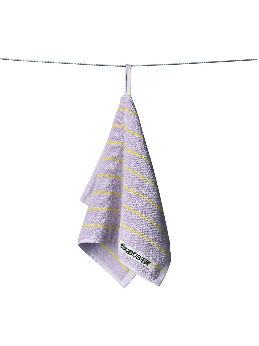 Billede af Naram towel - Lilac & Neon yellow fra Bongusta (30 x 50 cm)