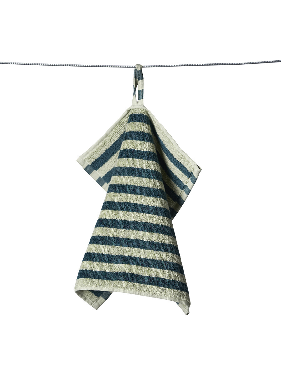 Billede af Naram towel - Sea foam & Deep teal fra Bongusta (30 x 30 cm)