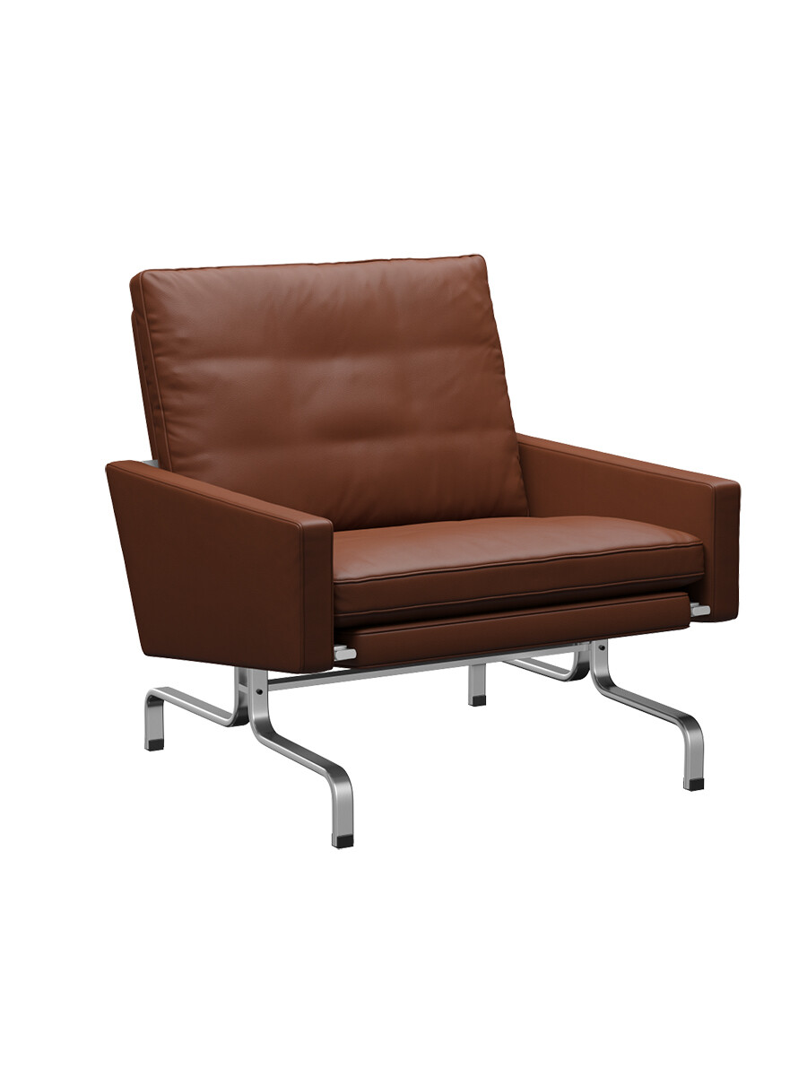 Billede af PK31 Loungestol af Poul Kjærholm (Cognac, Aura læder)