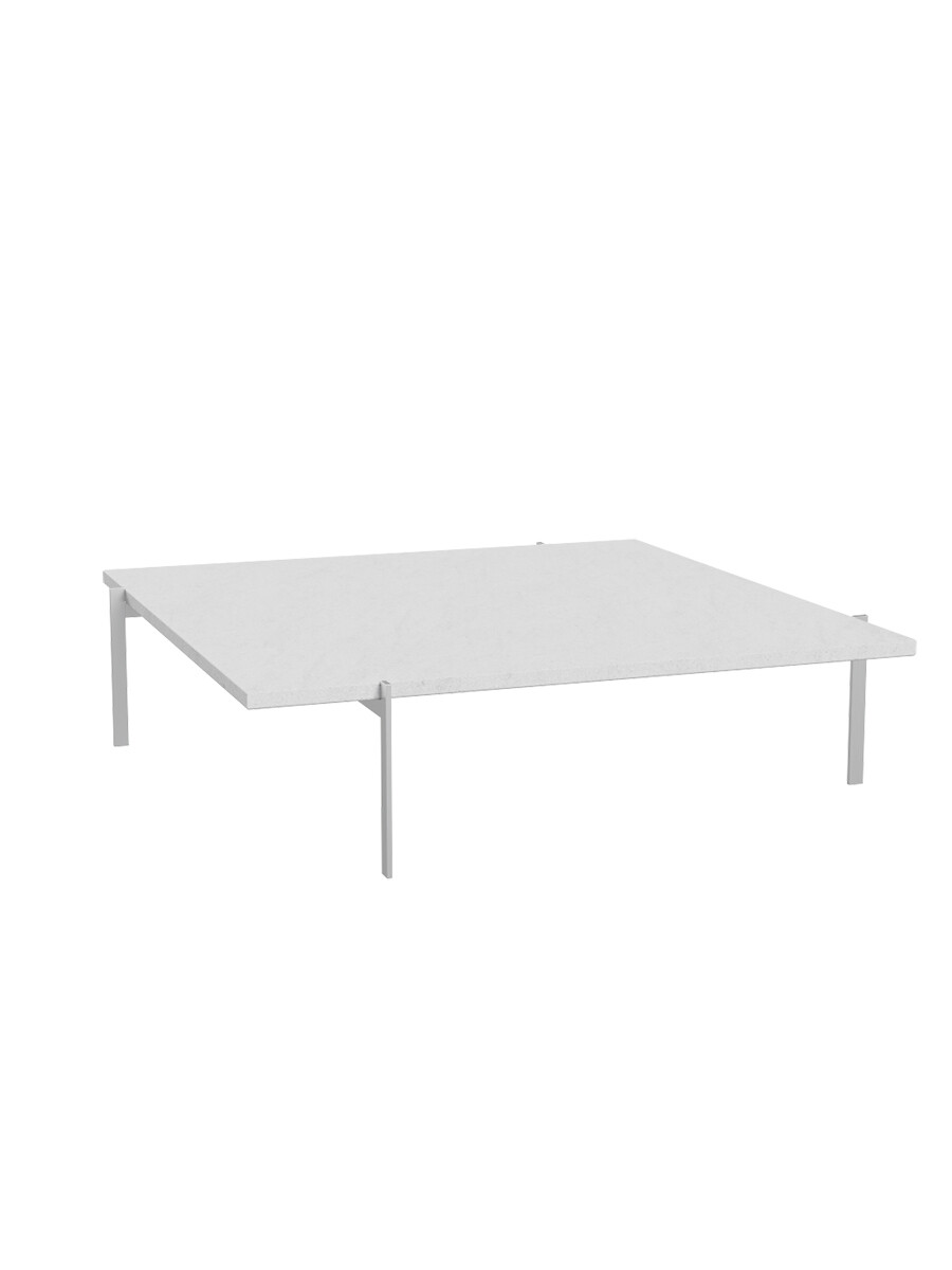 PK61A Sofabord af Poul Kjærholm (Valset marmor, hvid)