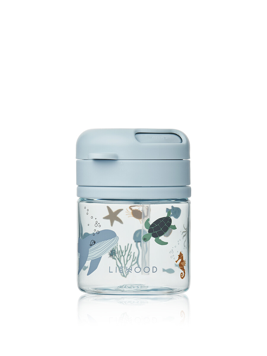 Pavia Tritan Straw Cup 280 ml, sea creature/sandy fra Liewood