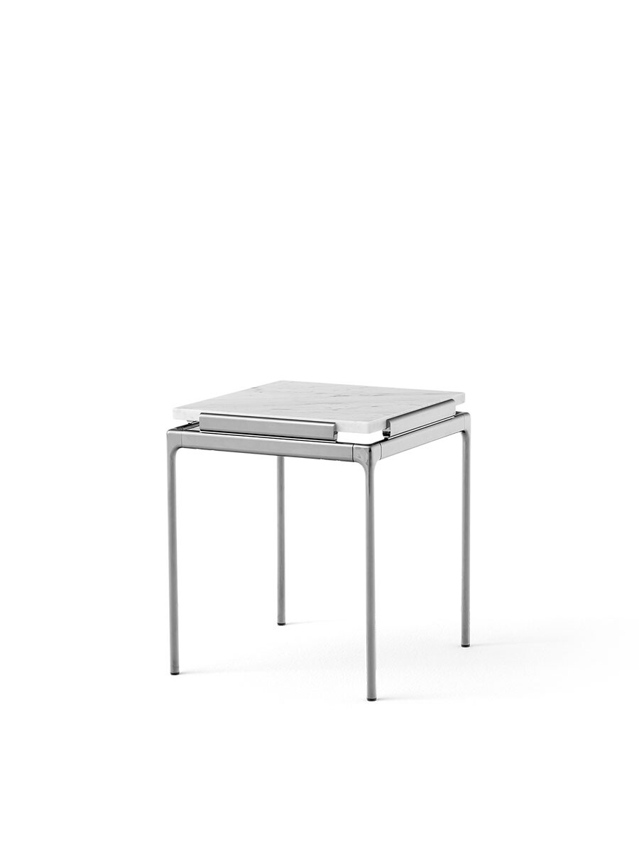 Sett LN11 Sidebord, bianco carrara marble/chrome fra &Tradition
