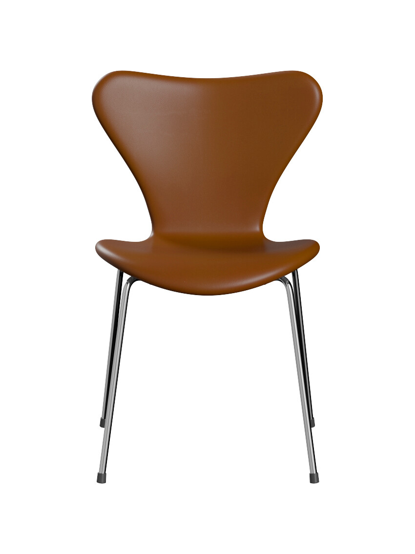 Billede af 3107 stol, fuldpolstret Soft læder valnød/krom stel af Arne Jacobsen