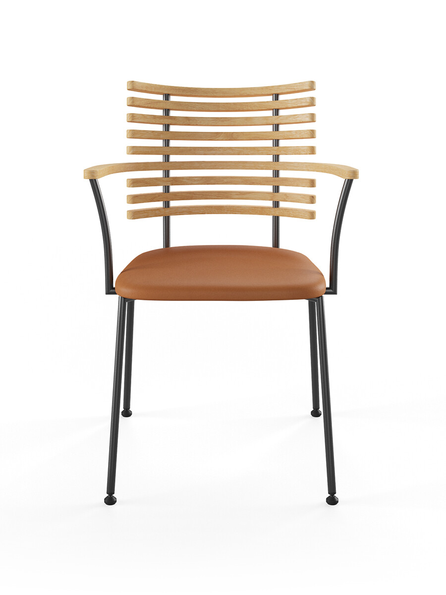 Billede af Tiger Armstol, cognac læder fra Naver Collection (Ask olie, Sort pulverlakeret stål)