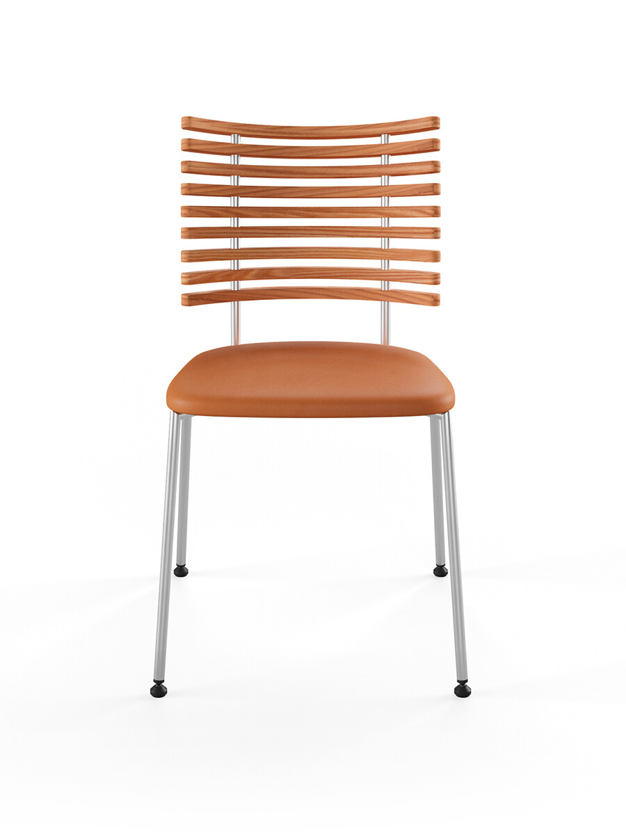 Billede af Tiger Stol, cognac læder fra Naver Collection (Elm olie, Rustfrit stål)