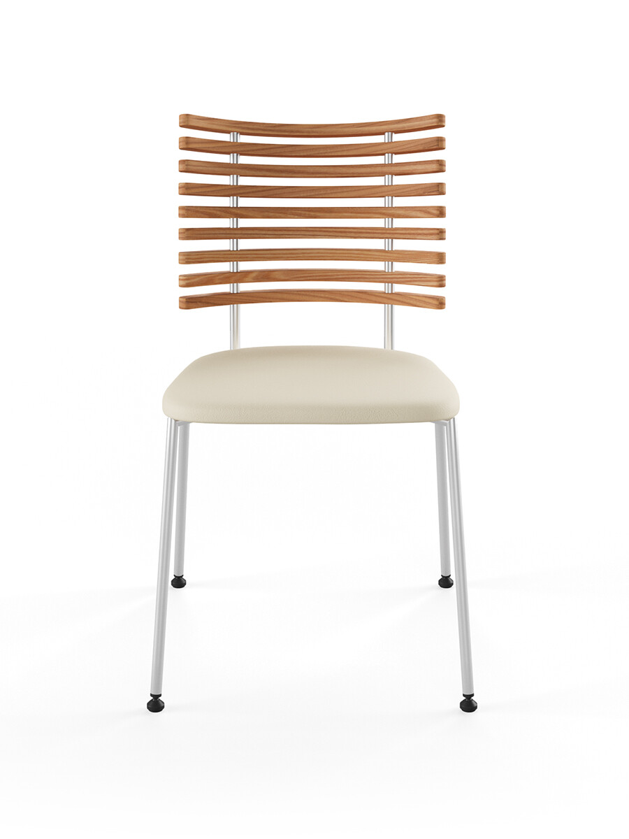 Billede af Tiger Stol, creme læder fra Naver Collection (Elm olie, Rustfrit stål)