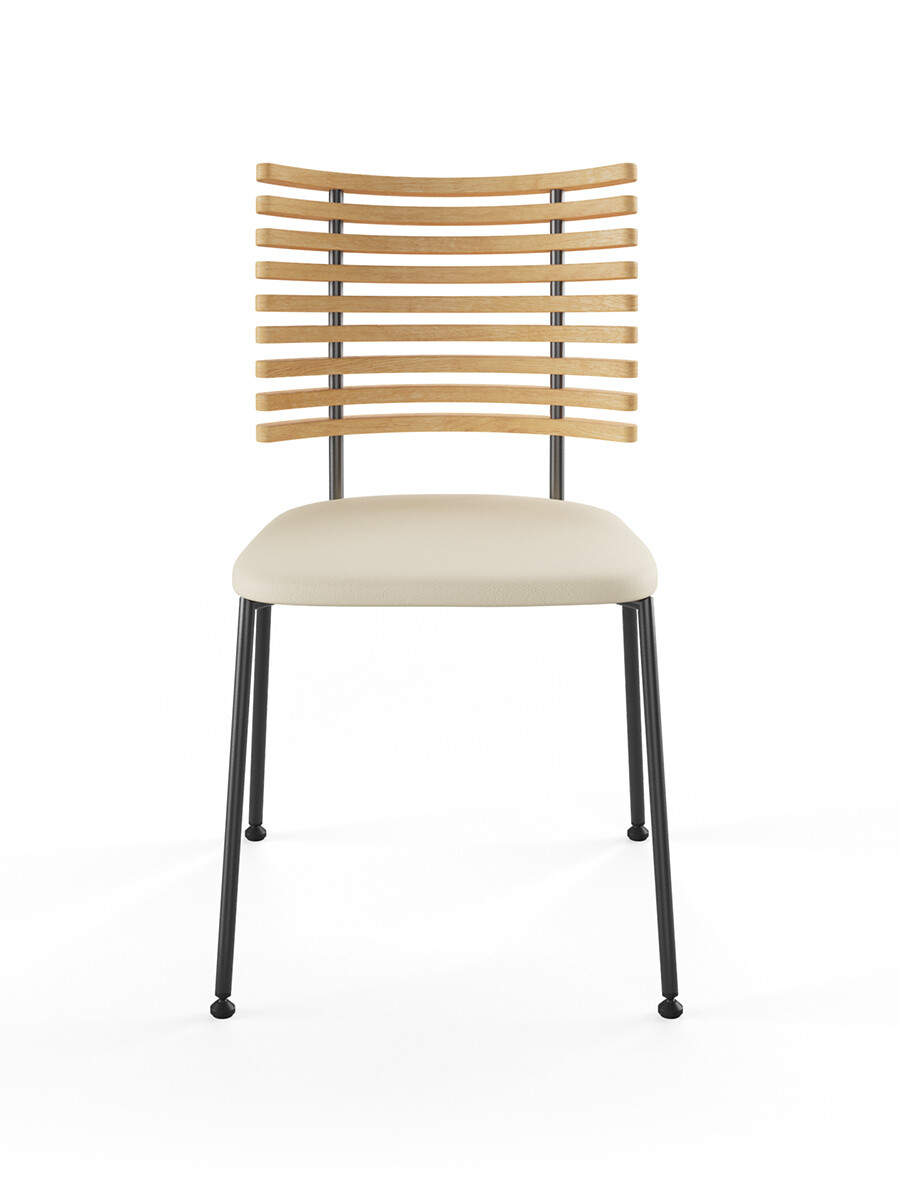 Billede af Tiger Stol, creme læder fra Naver Collection (Ask olie, Sort pulverlakeret stål)