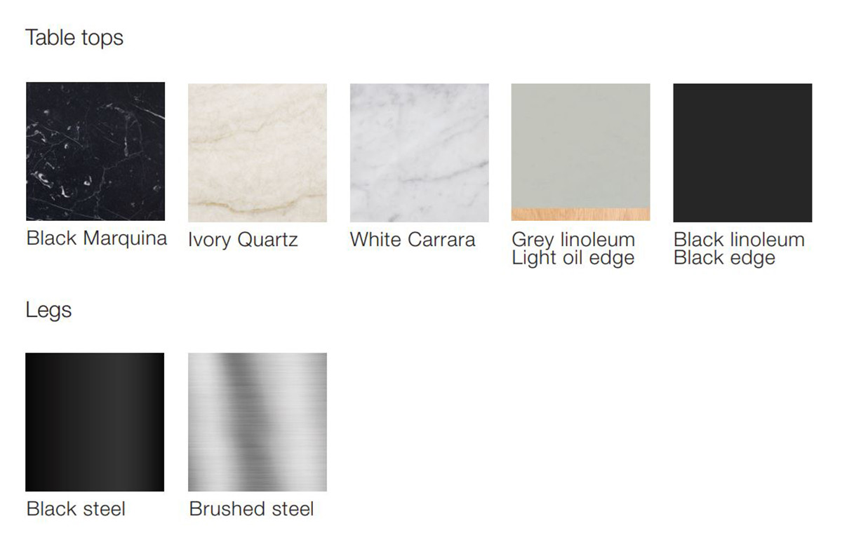 JG Table 140x140 cm fra Fredericia Furniture (Ivory kvarsit marmor, Sort stål)