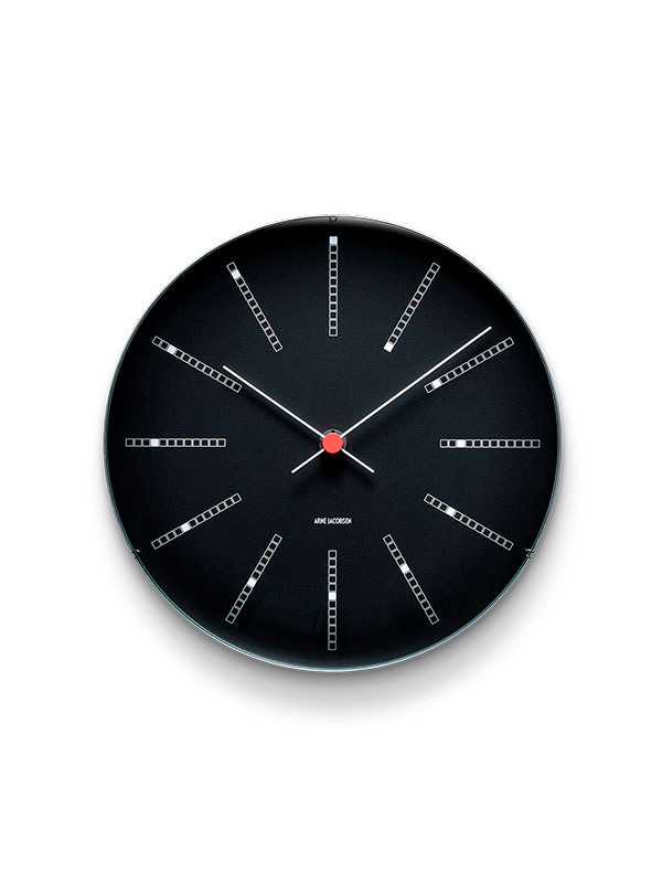 Bankers club vægur af Arne Jacobsen i sort (Ø: 29)