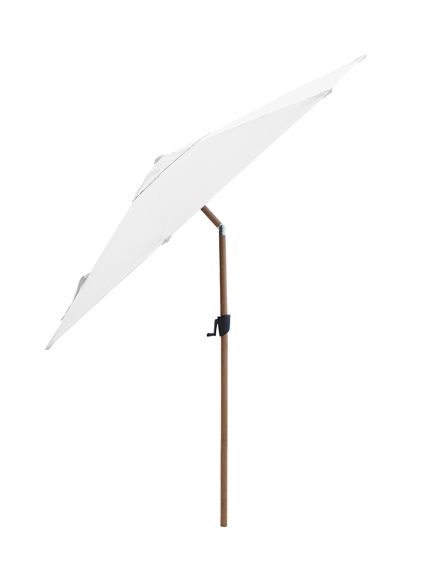 Sunshade Parasol m. Tilt, wood look fra Cane-line (Dusty White)