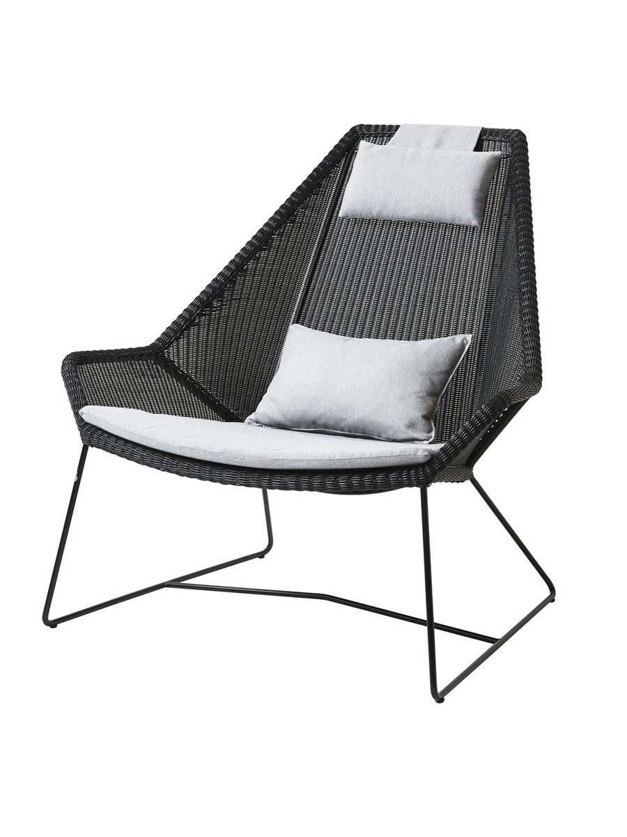 Billede af Breeze highback stol fra Cane-line (Black, Light grey, Cane-line Natté)